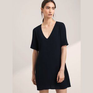 [SOLD] Aritzia Wilfred Ronja Dress Black Short Sleeve Tie